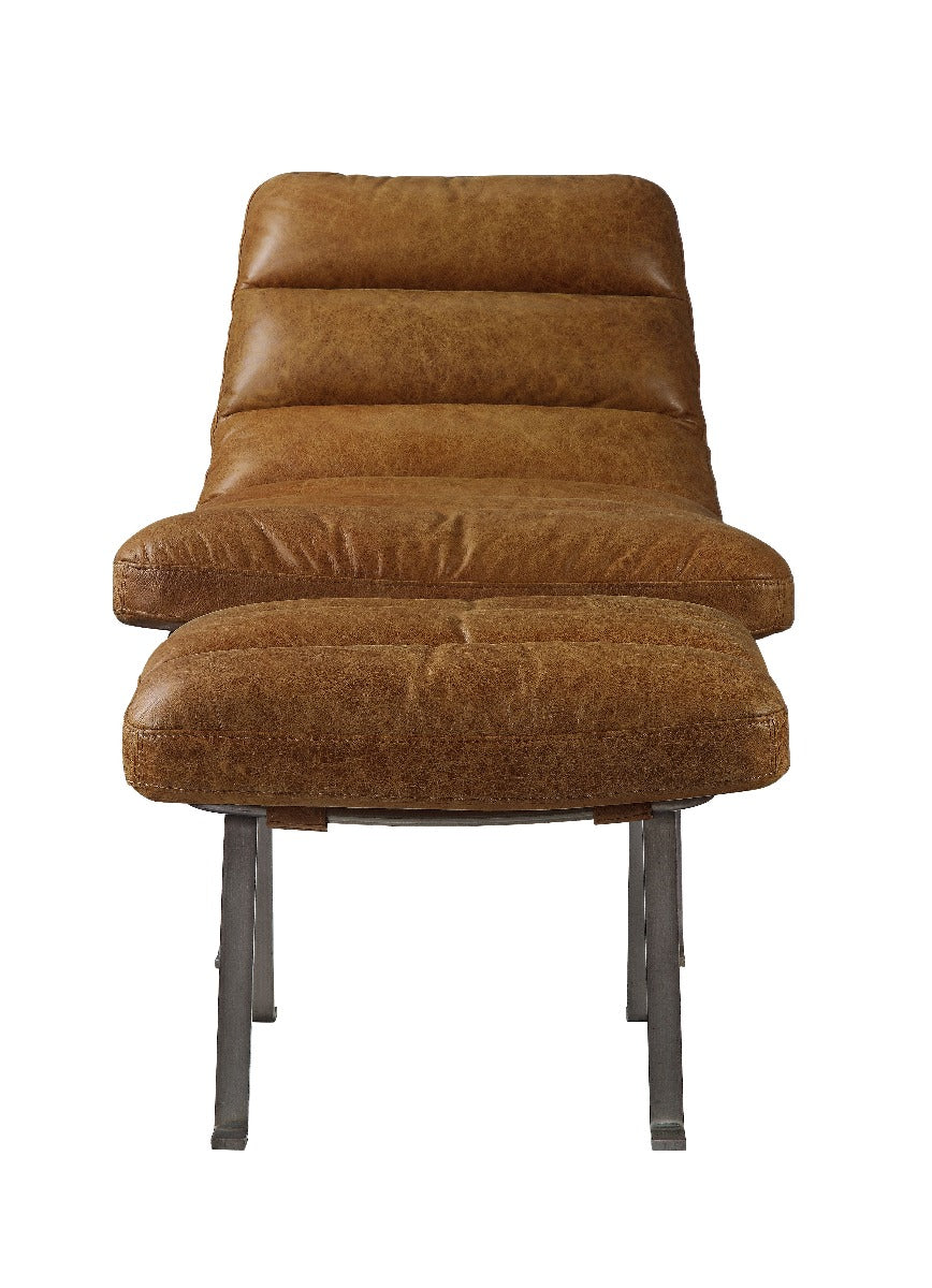 Bison Toffee Top Grain Leather Accent Chair