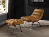 Bison Toffee Top Grain Leather Accent Chair