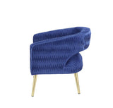 Aistil Blue Velvet & Gold Finish Accent Chair