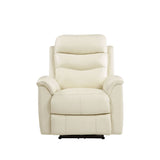 Ava Beige Top Grain Leather Match Recliner