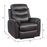 Ava Brown Top Grain Leather Match Recliner