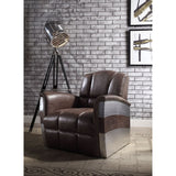 Brancaster Retro Brown Top Grain Leather & Aluminum Accent Chair