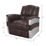 Brancaster Retro Brown Top Grain Leather & Aluminum Accent Chair