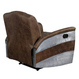 Brancaster Retro Brown Top Grain Leather & Aluminum Recliner