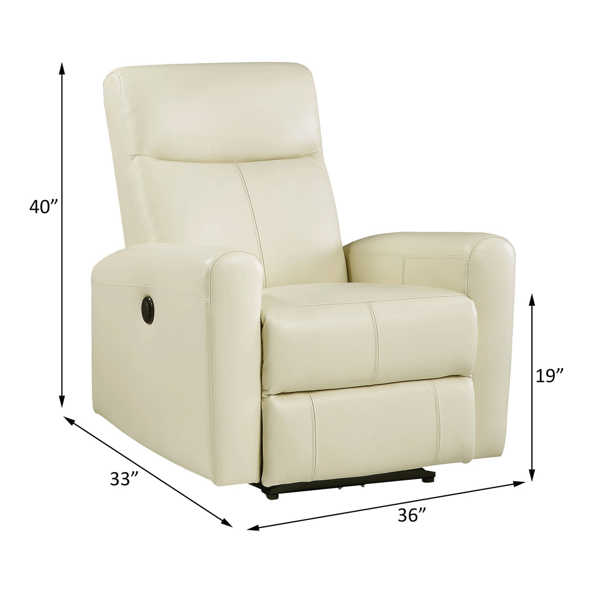 Blane Beige Top Grain Leather Match Recliner