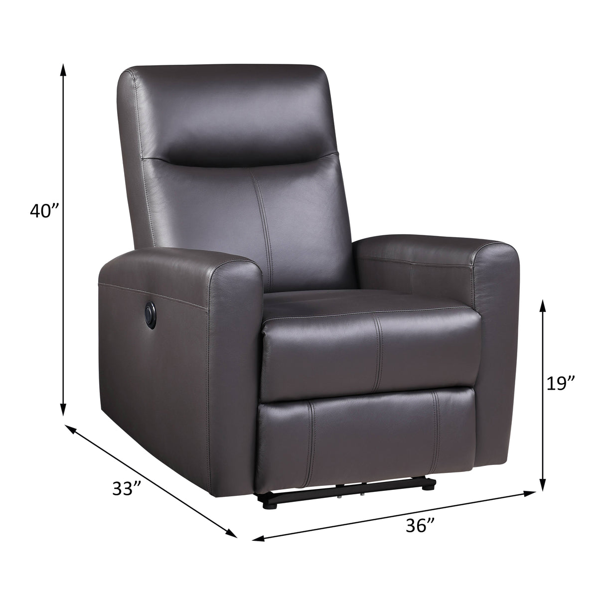 Blane Brown Top Grain Leather Match Recliner