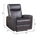 Blane Brown Top Grain Leather Match Recliner