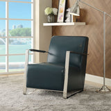 Rafael Teal Synthetic Leather & Stainless Steel Accent Chair