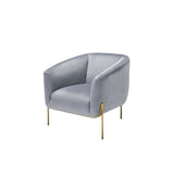 Carlson Gray Velvet & Gold Finish Accent Chair