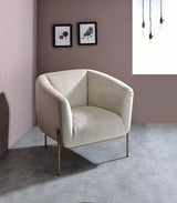 Carlson Beige Velvet & Gold Finish Accent Chair