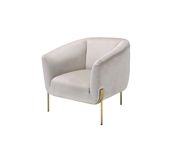 Carlson Beige Velvet & Gold Finish Accent Chair