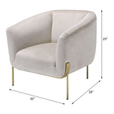 Carlson Beige Velvet & Gold Finish Accent Chair