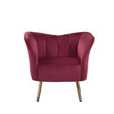 Reese Burgundy Velvet & Gold Finish Accent Chair