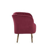 Reese Burgundy Velvet & Gold Finish Accent Chair