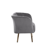 Reese Gray Velvet & Gold Finish Accent Chair