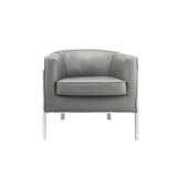 Tiarnan Vintage Gray Synthetic Leather & Chrome Finish Accent Chair