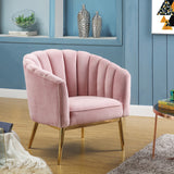 Colla Blush Pink Velvet & Gold Finish Accent Chair