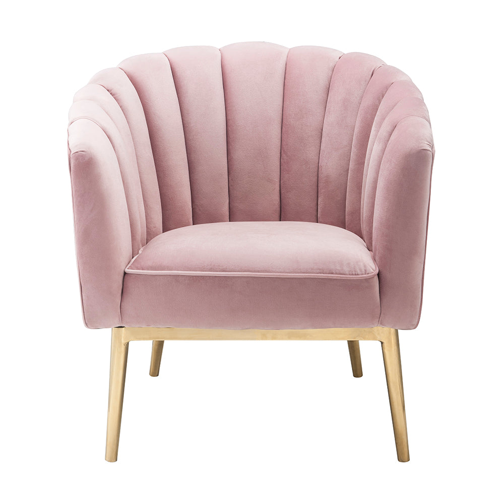 Colla Blush Pink Velvet & Gold Finish Accent Chair