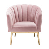 Colla Blush Pink Velvet & Gold Finish Accent Chair