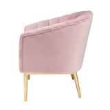 Colla Blush Pink Velvet & Gold Finish Accent Chair