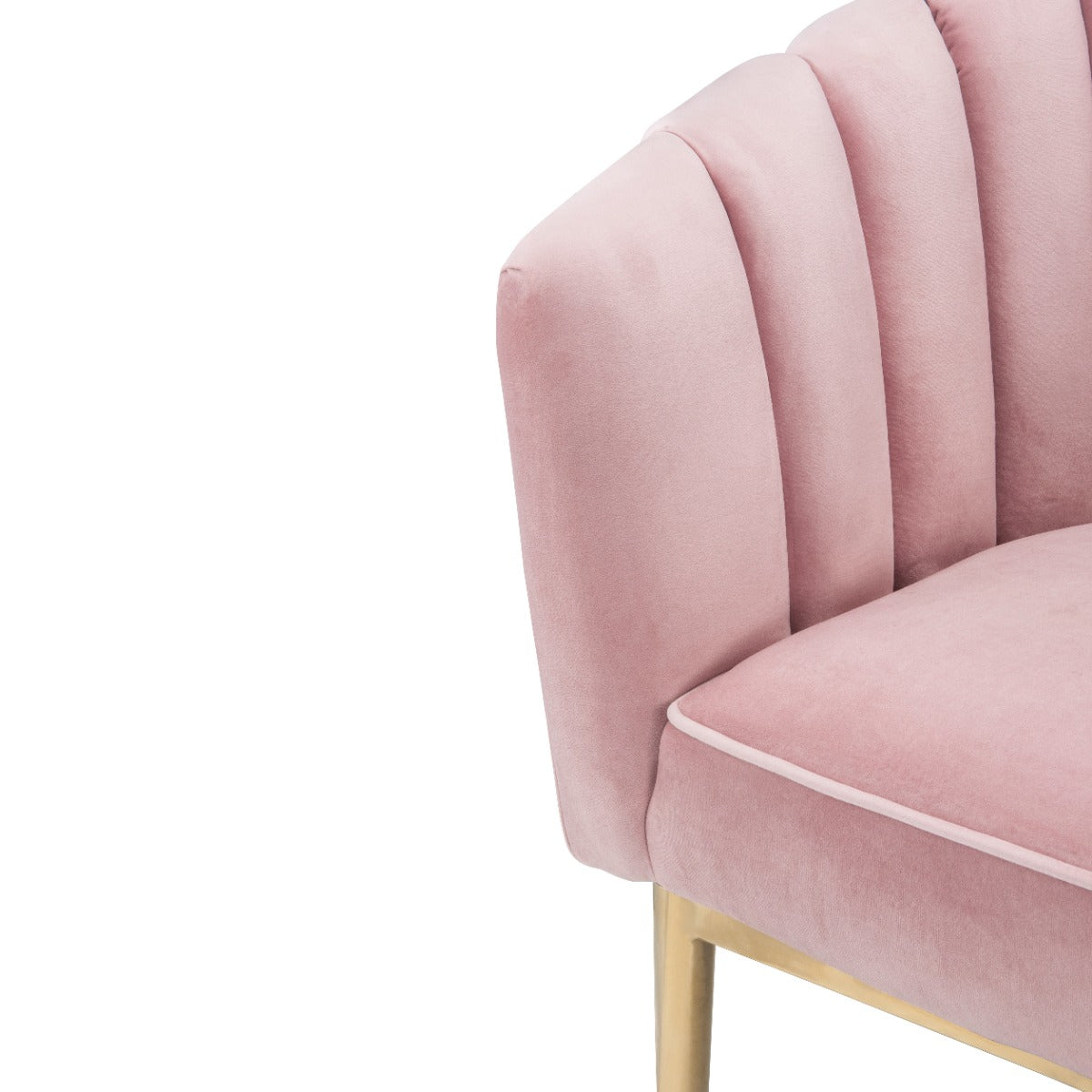 Colla Blush Pink Velvet & Gold Finish Accent Chair