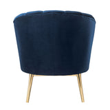 Colla Midnight Blue Velvet & Gold Finish Accent Chair