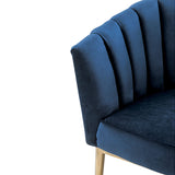 Colla Midnight Blue Velvet & Gold Finish Accent Chair