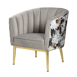 Colla Gray Velvet & Gold Finish Accent Chair