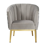 Colla Gray Velvet & Gold Finish Accent Chair