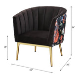 Colla Black Velvet & Gold Finish Accent Chair