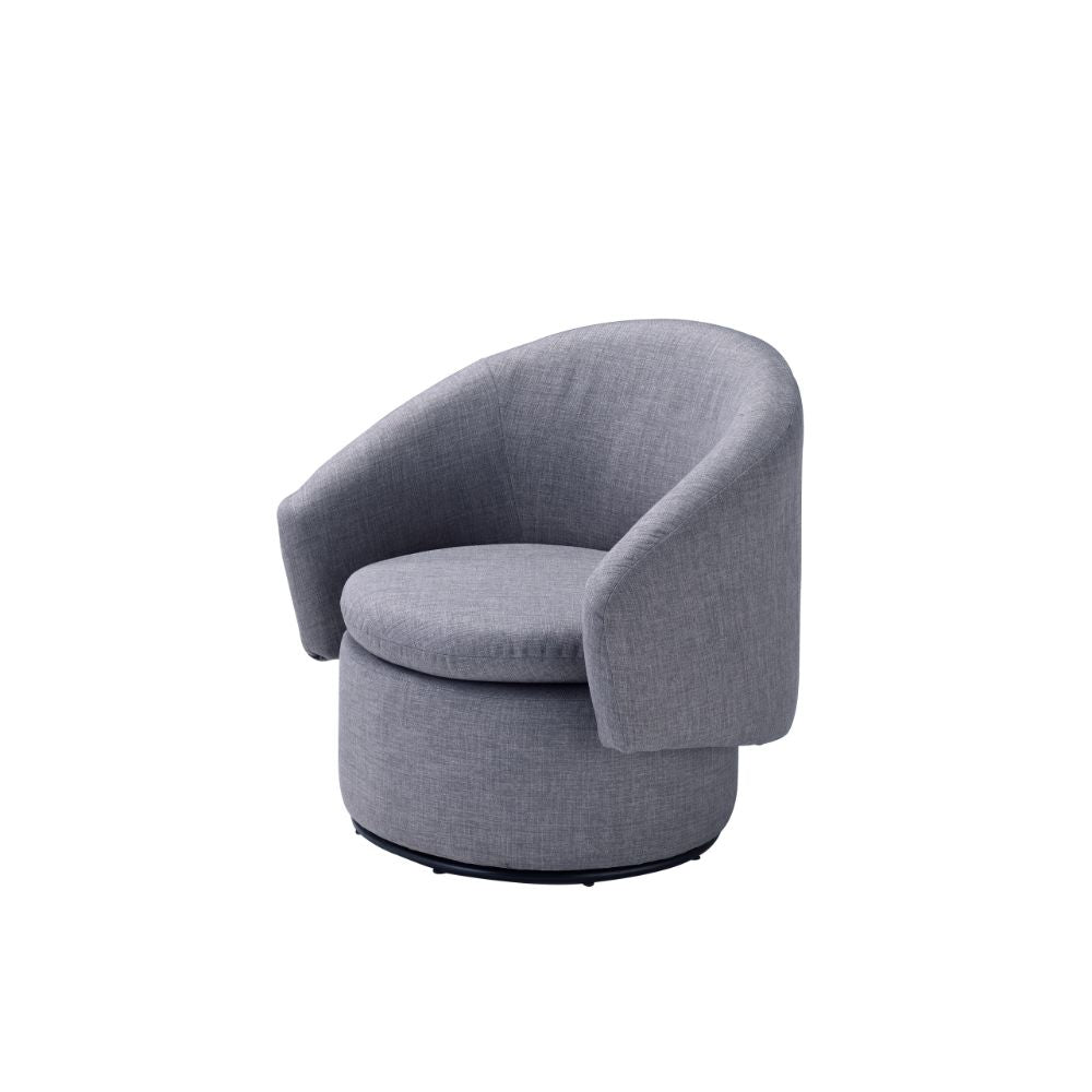 Joyner Pebble Gray Linen Accent Chair