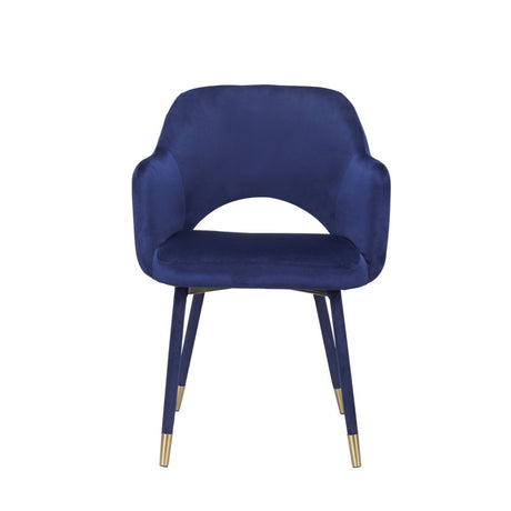 Applewood Ocean Blue Velvet & Gold Finish Accent Chair