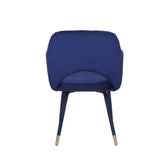 Applewood Ocean Blue Velvet & Gold Finish Accent Chair