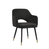 Applewood Black Velvet & Gold Finish Accent Chair