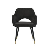 Applewood Black Velvet & Gold Finish Accent Chair