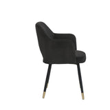 Applewood Black Velvet & Gold Finish Accent Chair