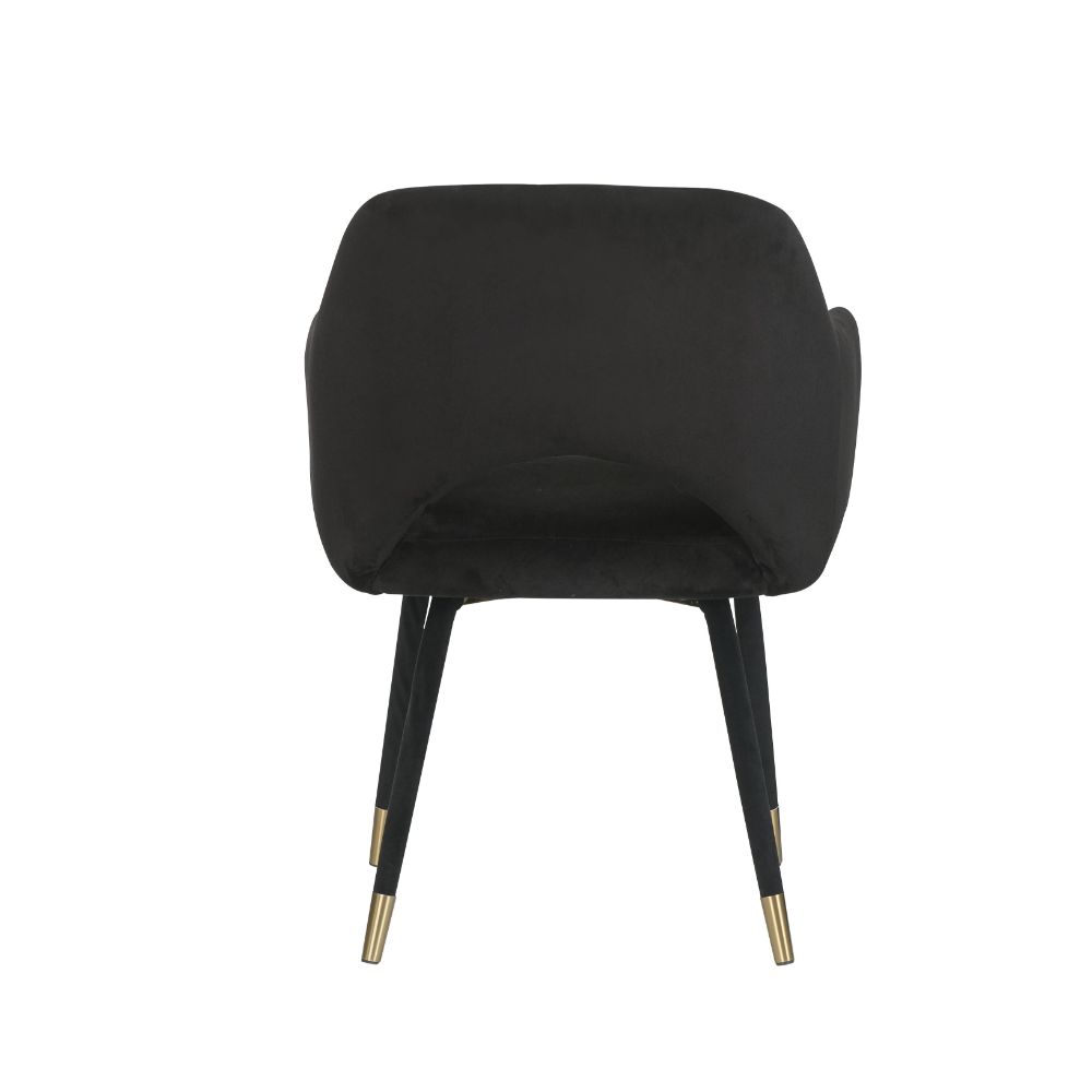 Applewood Black Velvet & Gold Finish Accent Chair