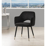 Applewood Black Velvet & Gold Finish Accent Chair