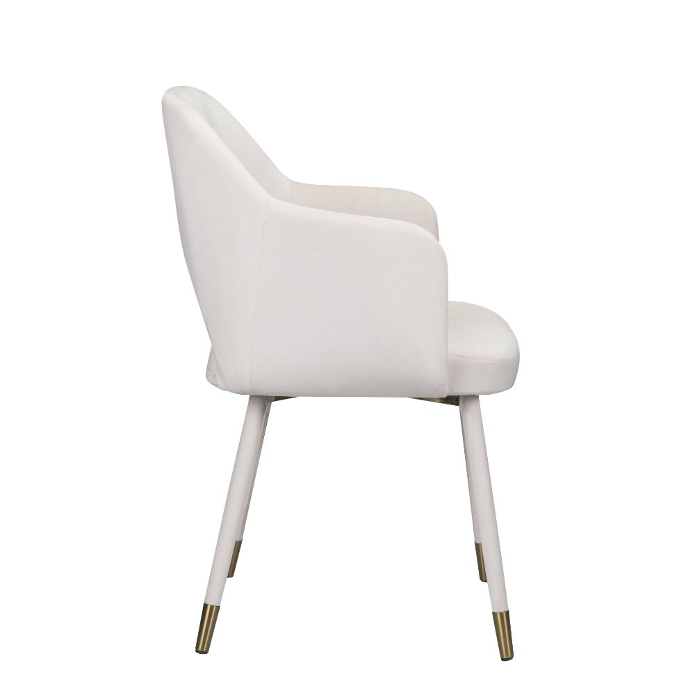 Applewood Cream Velvet & Gold Finish Accent Chair