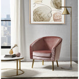 Benny Pink Velvet & Gold Finish Accent Chair