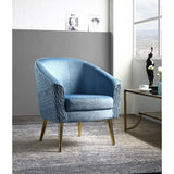 Benny Blue Velvet & Gold Finish Accent Chair