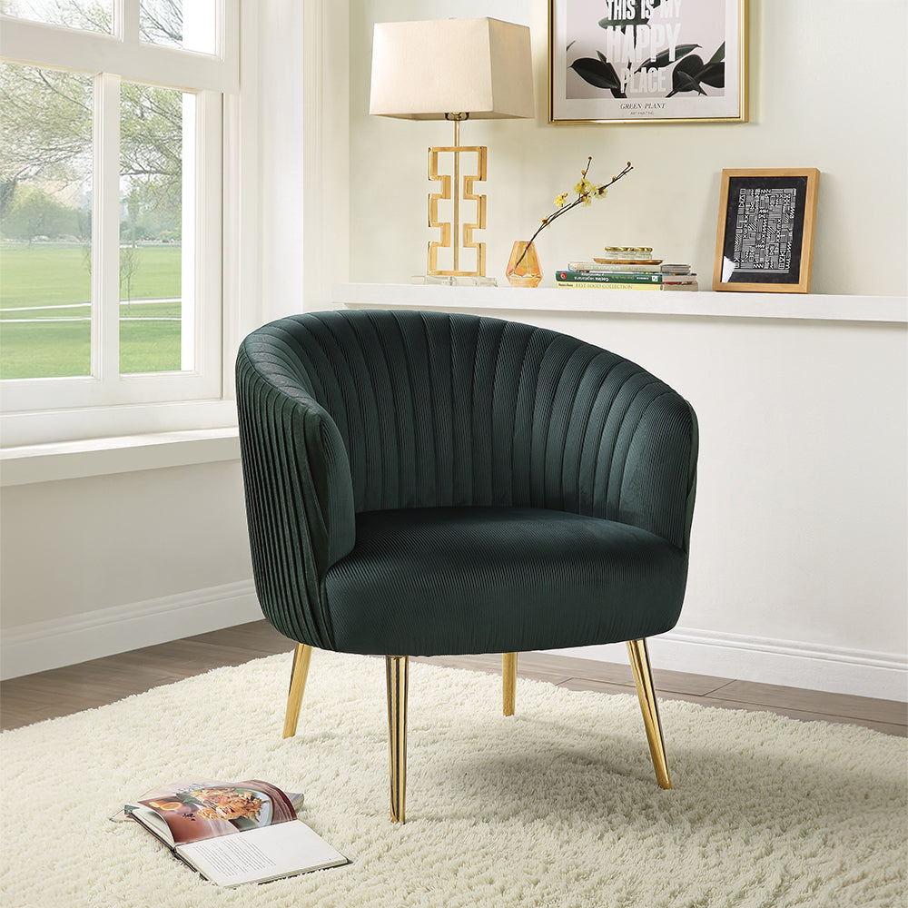 Sigurd Velvet & Gold Finish Accent Chair