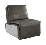 Metier Gray Top Grain Leather & Aluminum Recliner