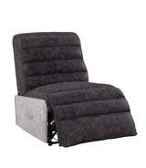 Okzuil Two Tone Gray Top Grain Leather & Aluminum Recliner