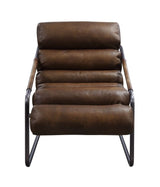 Dolgren Sahara Top Grain Leather & Matt Iron Finish Accent Chair