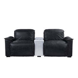 Misezon Black Top Grain Leather & Aluminum Recliner