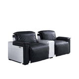 Misezon Black Top Grain Leather & Aluminum Recliner