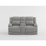 Camryn Chocolate Double Reclining Loveseat with Center Console