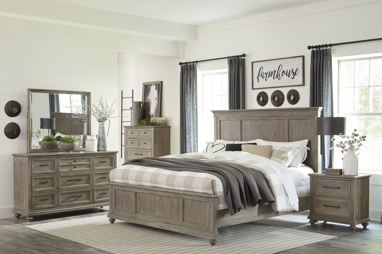 Cardano Driftwood Light Brown Eastern King Bed