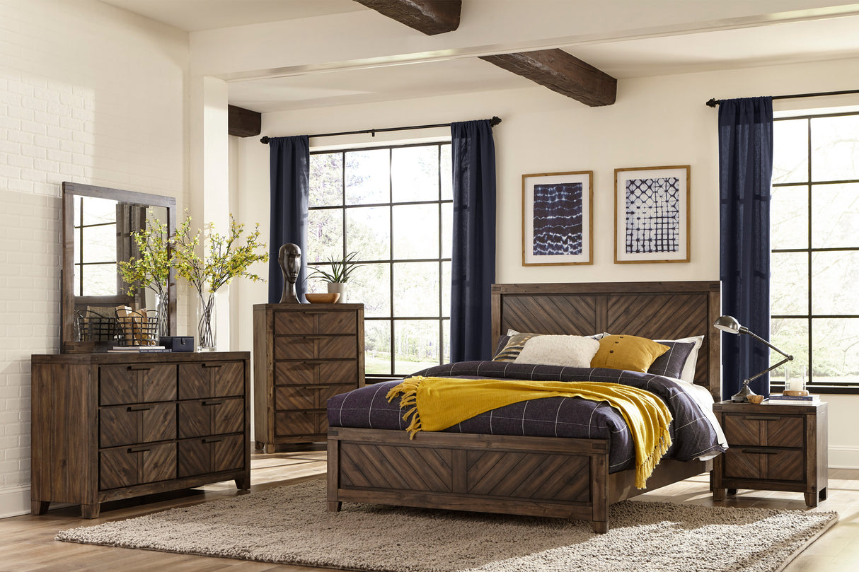 Parnell Distressed Espresso Queen Bed